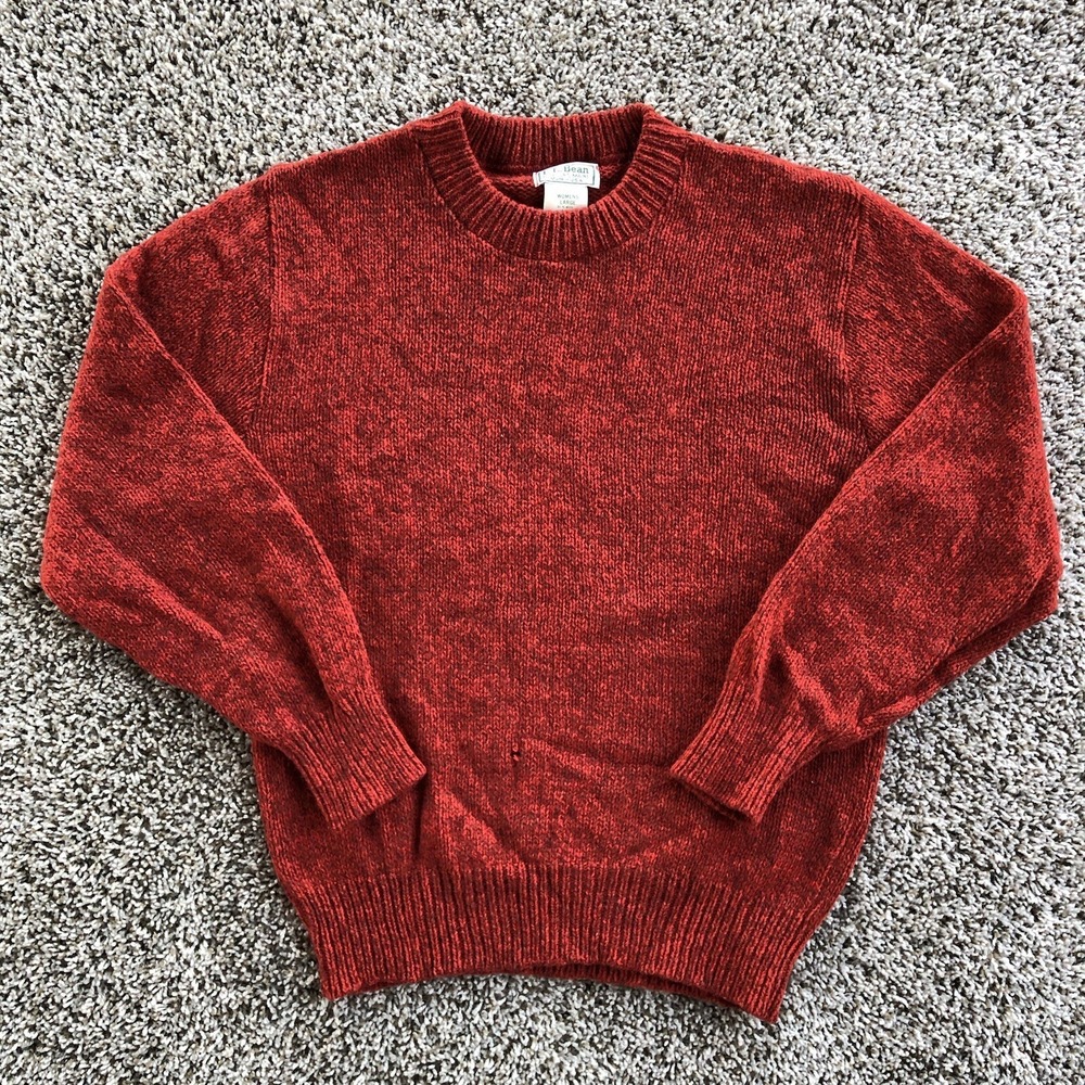 Vintage L.L. Bean Wool Blend Crewneck Pullover Sweater Womens L Made In USA READ